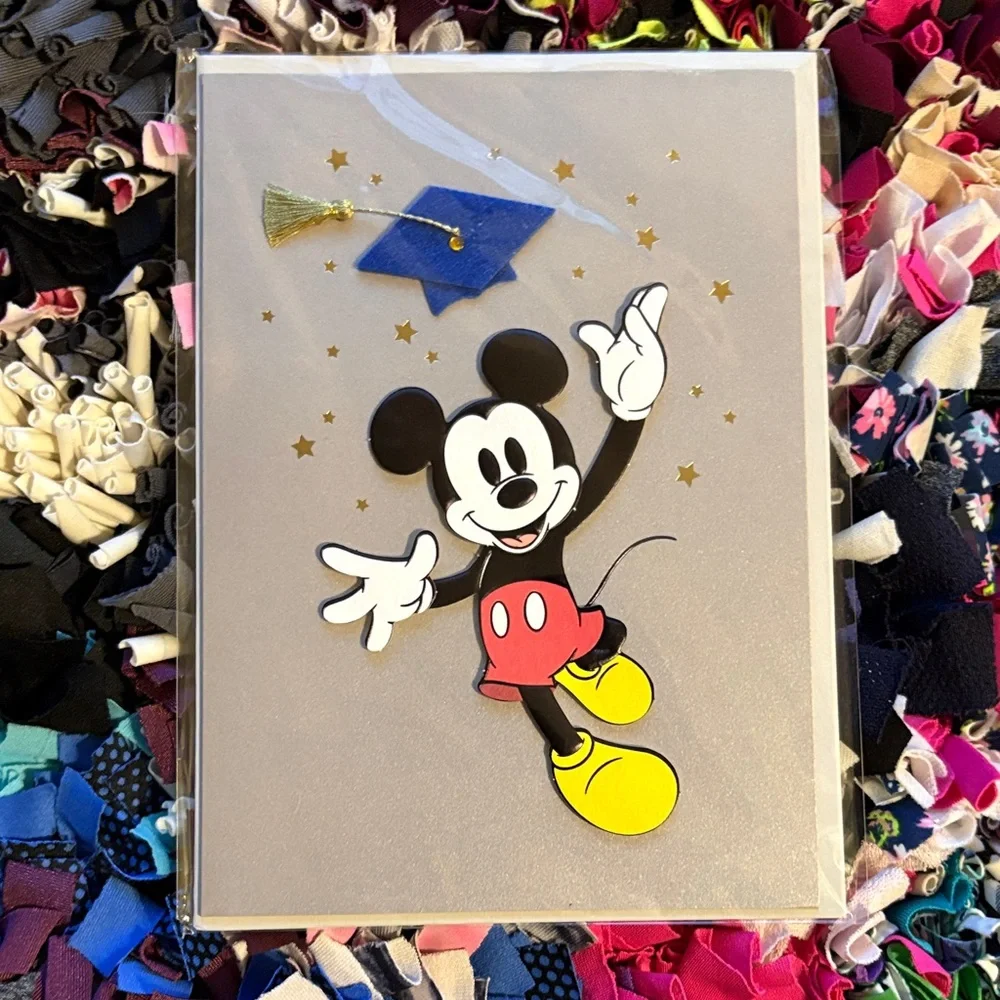 🆕Disney/American Greetings Papersong ‘Mickey Mouse’ Graduation Card